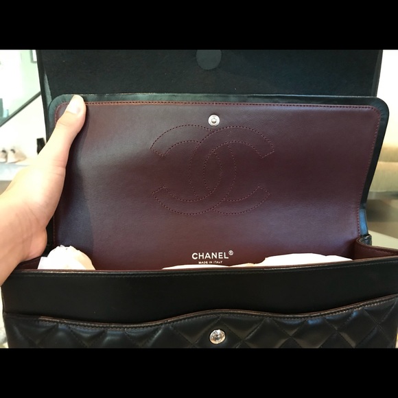 CHANEL MAXI CLASSIC DOUBLE FLAP BAG/BLACK LAMBSKIN - Picture 5 of 8